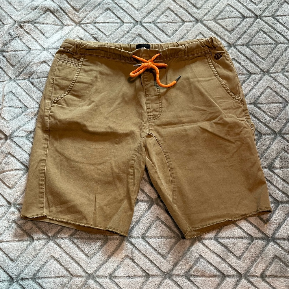 Element Men’s Drawstring Shorts, Tan, Size Small